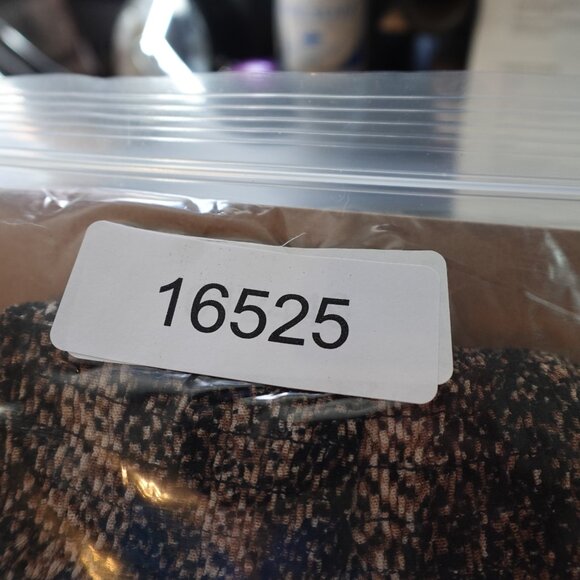 Womens Mini Dress 3XL Brown Knit Snake Print Blouson Faux Wrap Statement Y2K - Picture 12 of 12